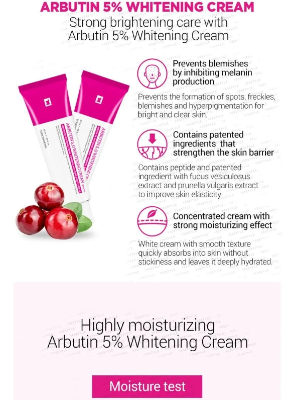 Arbutin 5% Whitening Cream - Crème éclaircissante à l'arbutine 5 %