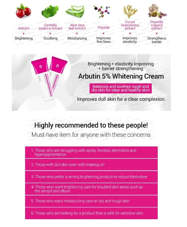 Arbutin 5% Whitening Cream - Crème éclaircissante à l'arbutine 5 %