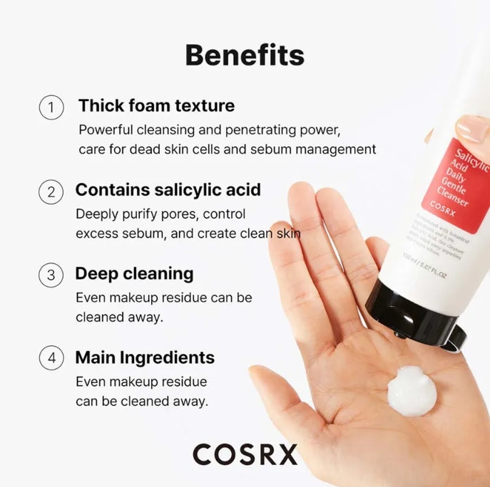 COSRX-Salicylic Acid Daily Gentle Cleanser - Nettoyant doux quotidien à l'acide salicylique