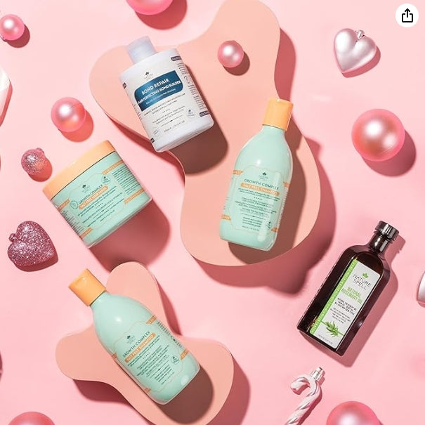 Coffret cadeau Nature Spell Soins Capillaires Héros : Shampoing et après-shampoing, masque capillaire, soin fortifiant et huile de romarin pour la pousse des cheveux, 5 produits Visitez la boutique Nature Spell