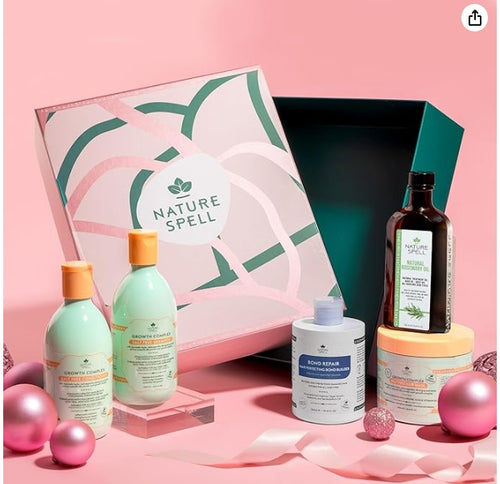 Coffret cadeau Nature Spell Soins Capillaires Héros : Shampoing et après-shampoing, masque capillaire, soin fortifiant et huile de romarin pour la pousse des cheveux, 5 produits Visitez la boutique Nature Spell