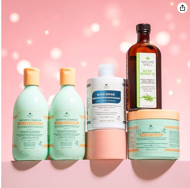 Coffret cadeau Nature Spell Soins Capillaires Héros : Shampoing et après-shampoing, masque capillaire, soin fortifiant et huile de romarin pour la pousse des cheveux, 5 produits Visitez la boutique Nature Spell