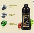 Coloration capillaire 3 en 1 à base de plantes, shampoing noir instantané pour femmes et hommes, 500 ml, naturel