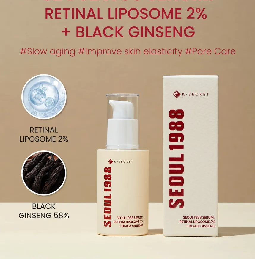 KSECTEREC SEOUL 1988 Serum : Retinal Liposome 2% + Black Ginseng - Sérum anti-âge