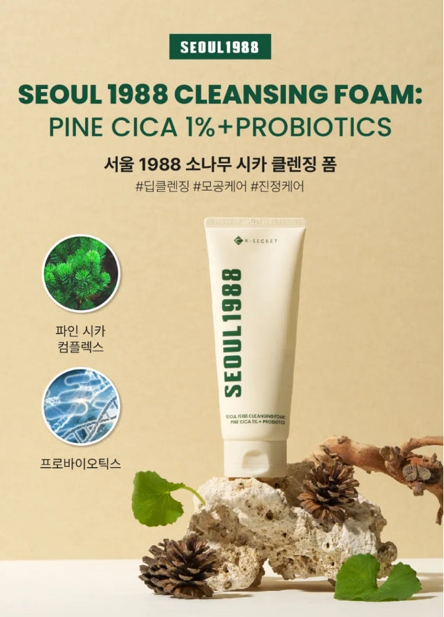 SEOUL 1988 Cleansing Foam : Pine Cica 1% + Probiotics