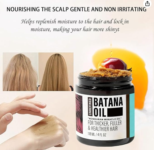 Huile de Batana pour la Croissance des Cheveux, Améliore la Sécheresse et les Frisottis, Pâte d'Huile de Batana Brute pour des Cheveux plus Denses, plus Épais et plus Sains, Hommes et Femmes.